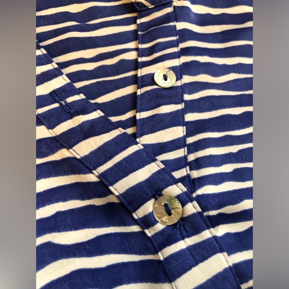 Daniel Rainn Women’s S Blue/White Zebra Striped Sleeveless Front Tie V-Neck Top - Picture 10 of 11